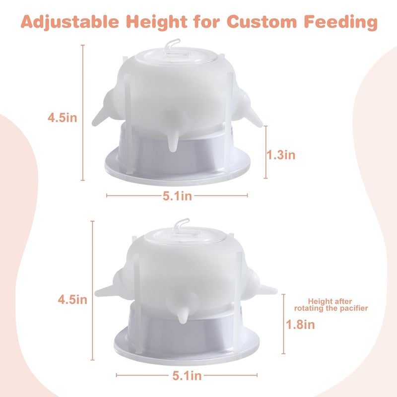 Elevonix Nursing Nipple for Kittens, Nursing Nipple with 4 Adjustable Detachable Nipples – Perfect Replacement for Nursing Bottles, Puppy Feeder for Newborn Kittens & Puppies, 200ml Capacity(White) - Image 4